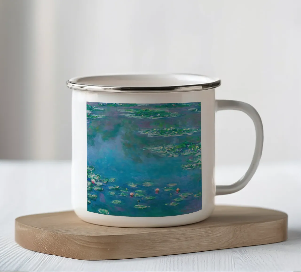 Claude MOnet Ninfee 4 tazza in smalto da clay bobby