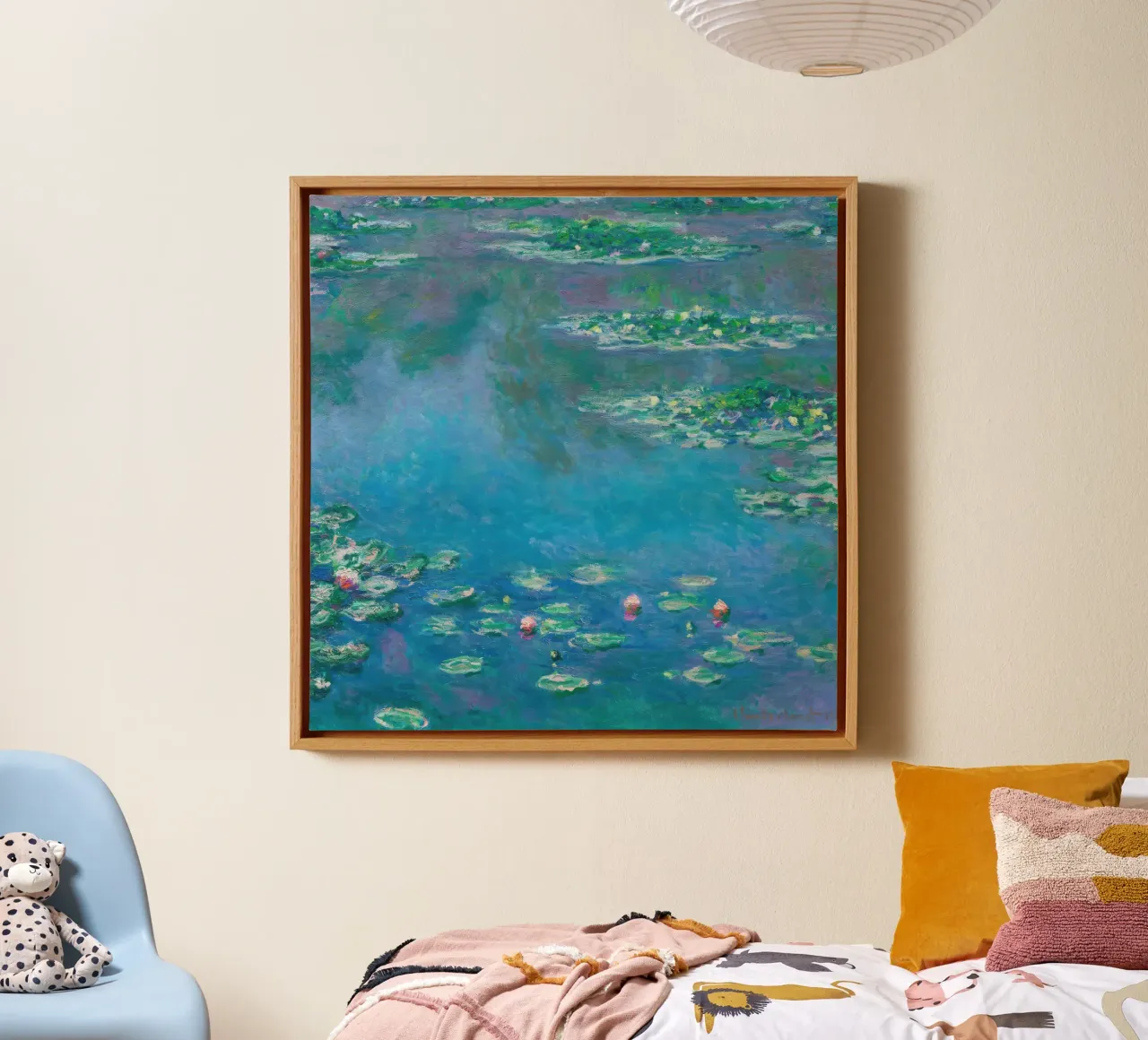 Claude MOnet Ninfee 4 tela con Cornice a cassetta da clay bobby