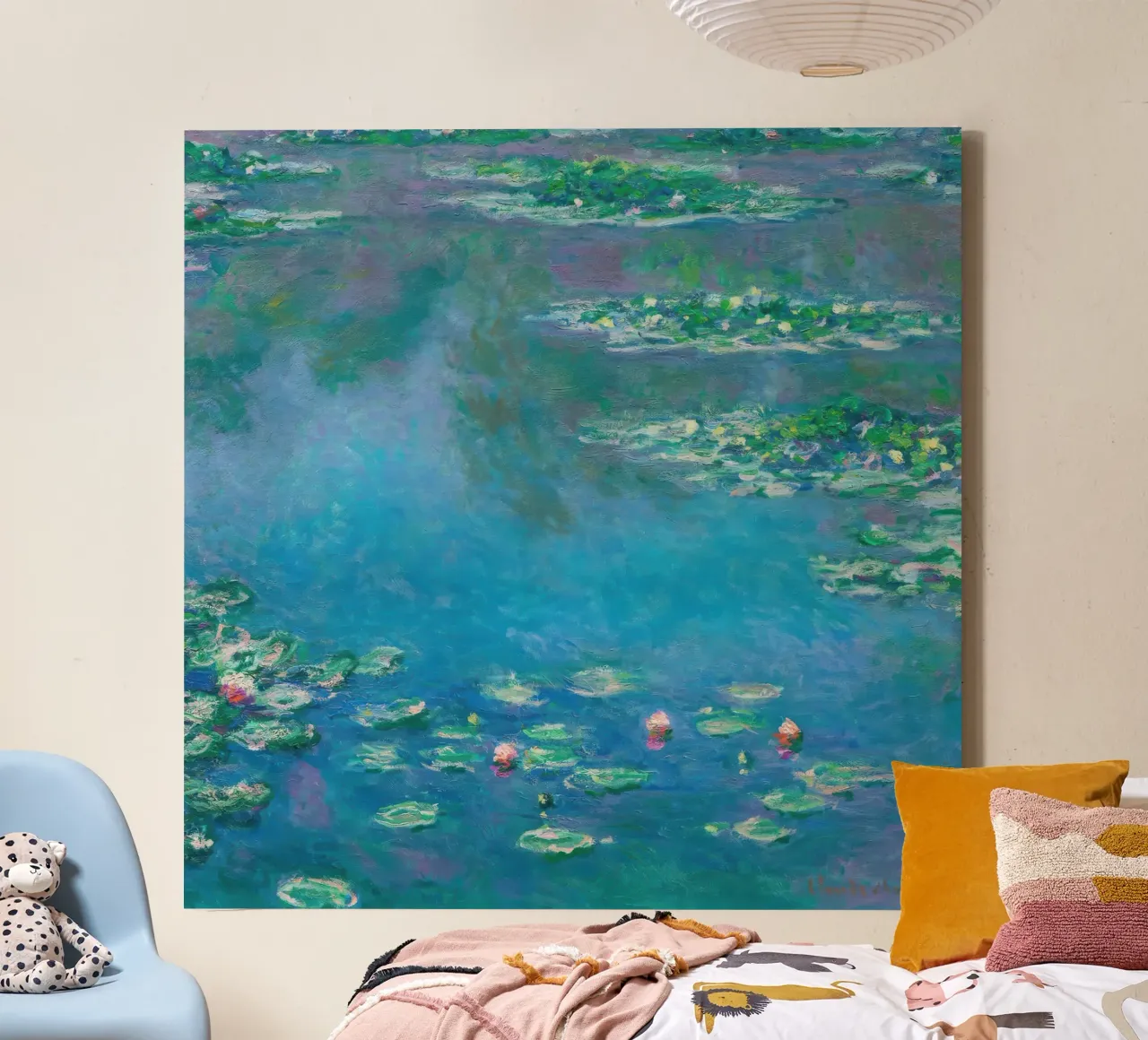 Claude MOnet Ninfee 4 tela con Cornice a cassetta da clay bobby