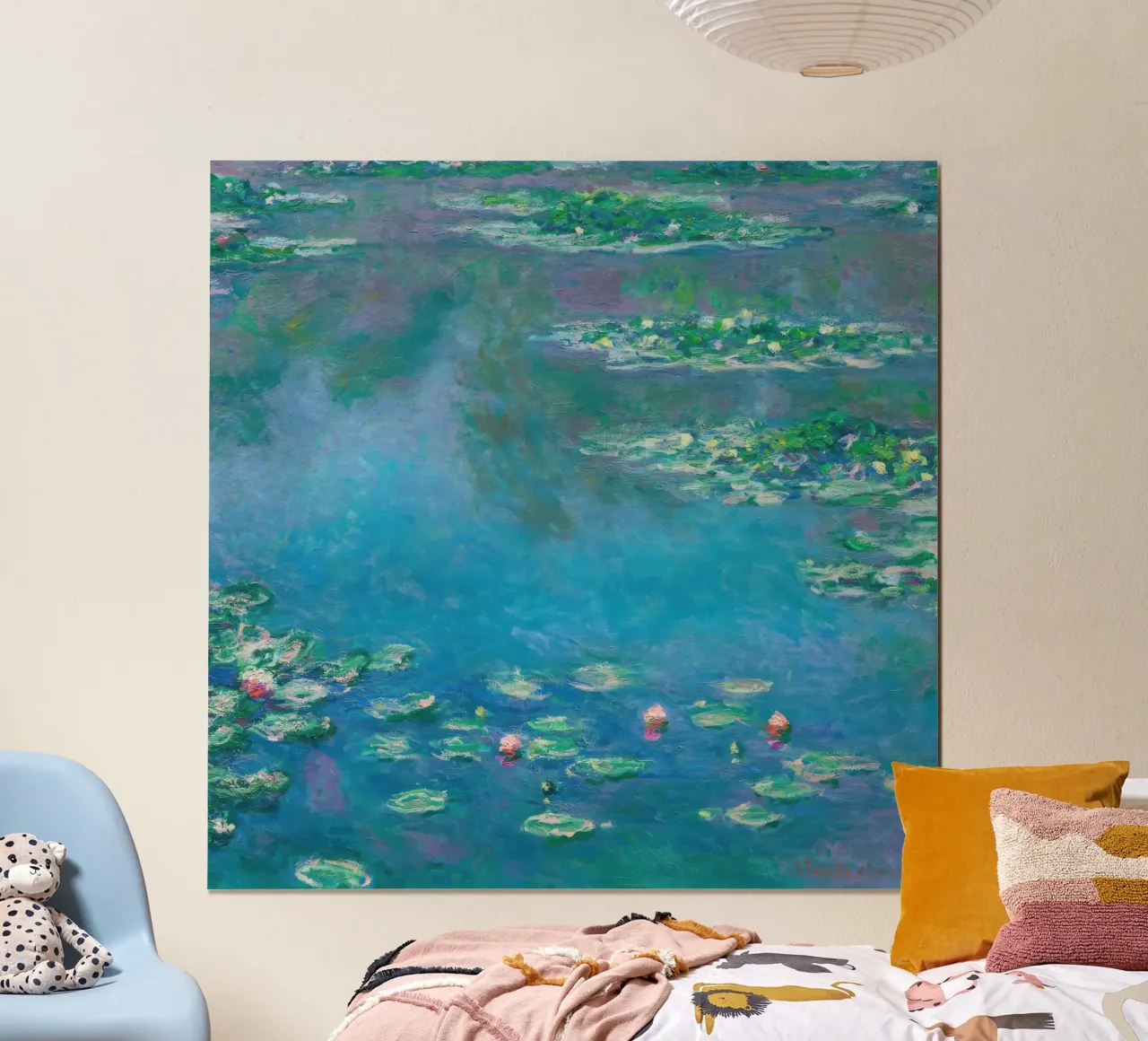 Claude MOnet Ninfee 4 poster con telaio in alluminio da clay bobby
