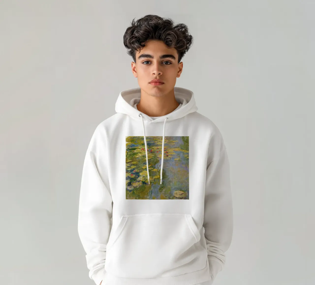 Claude MOnet Ninfee 5 felpa con cappuccio da clay bobby