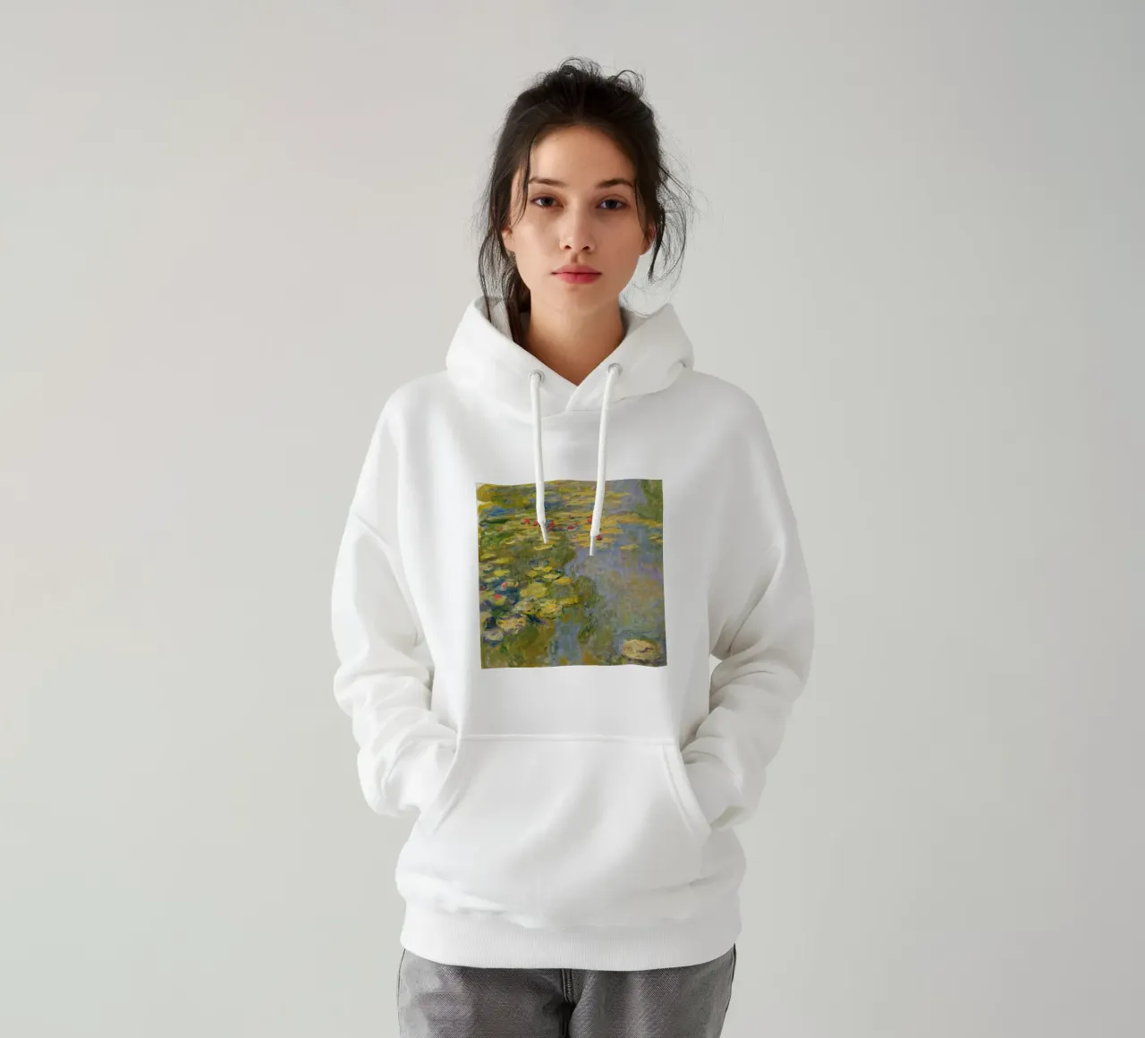 Claude MOnet Ninfee 5 felpa con cappuccio da clay bobby