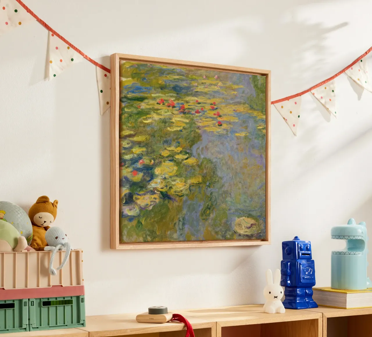 Claude MOnet Ninfee 5 tela con Cornice a cassetta da clay bobby