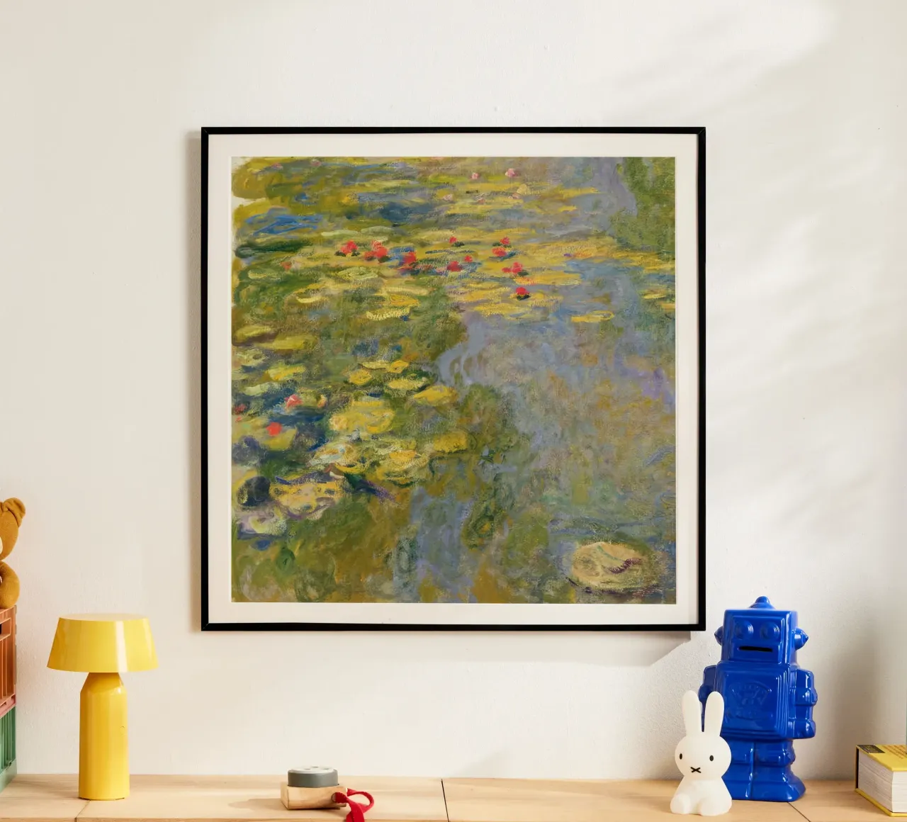 Claude MOnet Ninfee 5 poster con telaio in legno da clay bobby