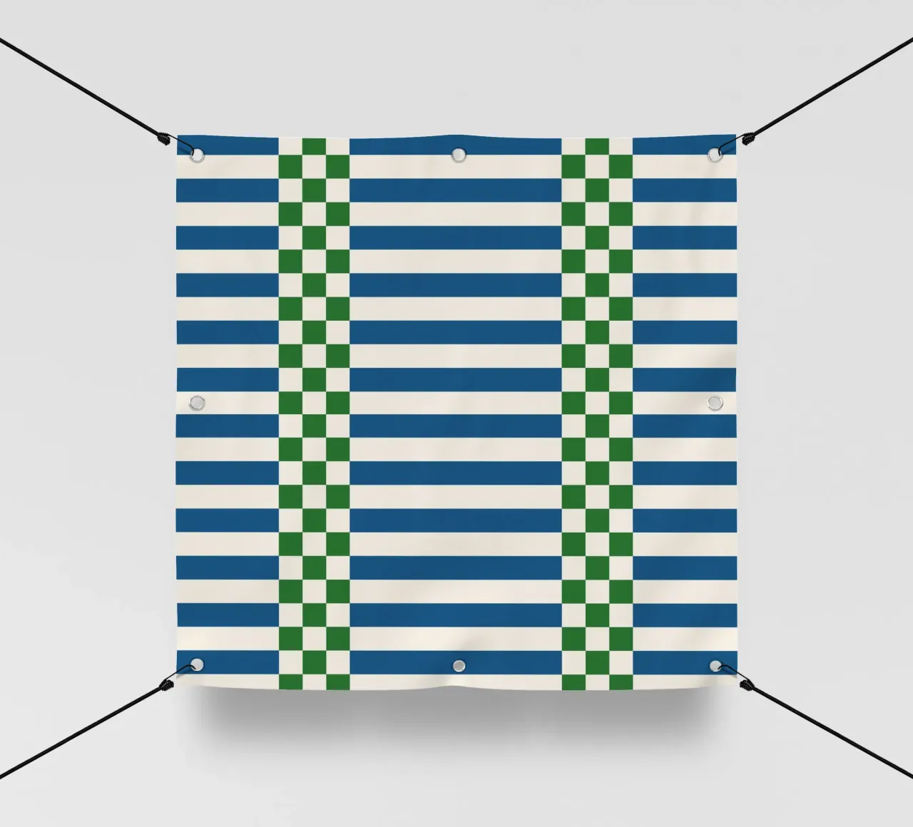 Green and blue checks and lines telo in pvc da TijanaArtStudio88