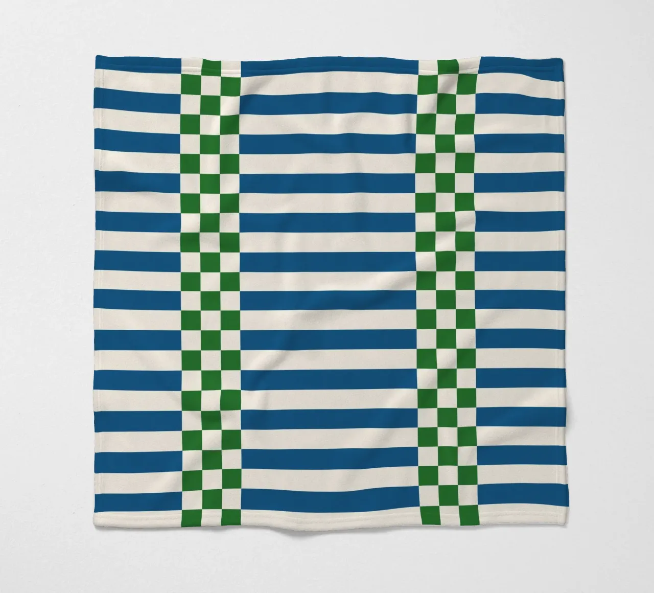 Green and blue checks and lines coperta in pile da TijanaArtStudio88