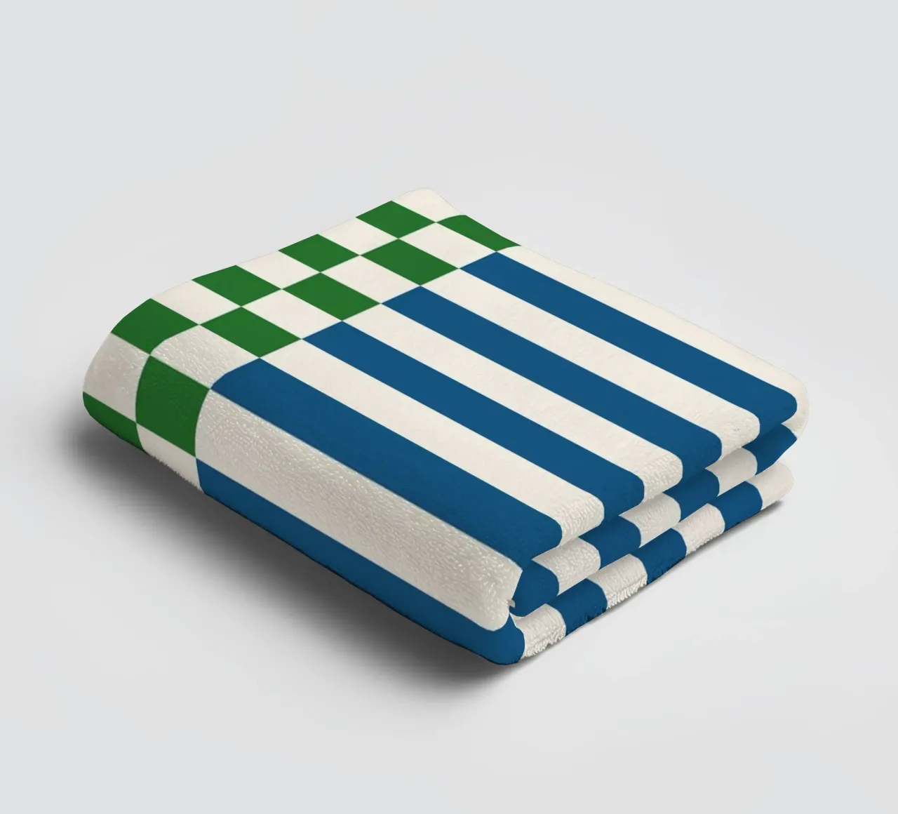 Green and blue checks and lines asciugamano da bagno da TijanaArtStudio88