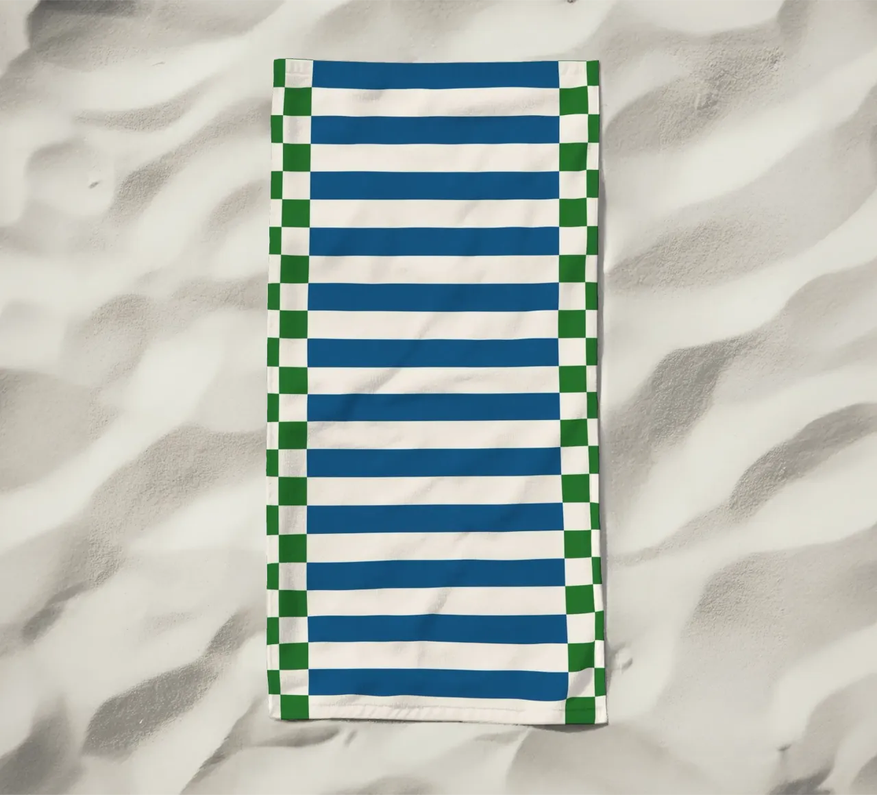 Green and blue checks and lines telo mare da TijanaArtStudio88