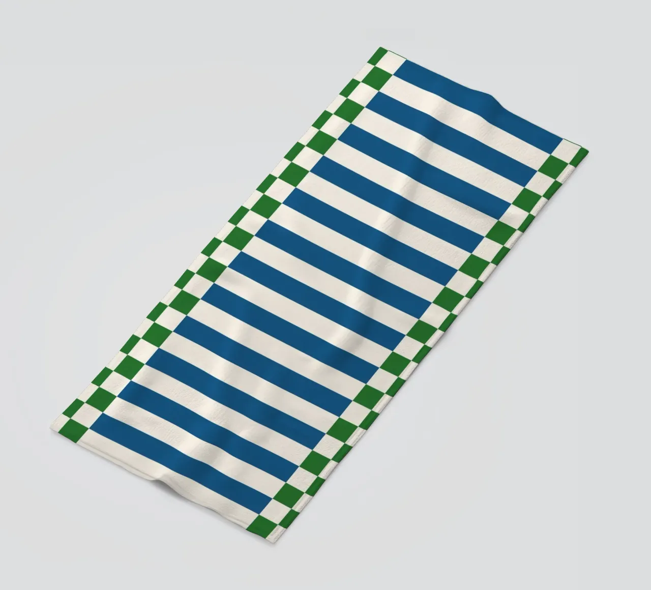 Green and blue checks and lines telo mare da TijanaArtStudio88