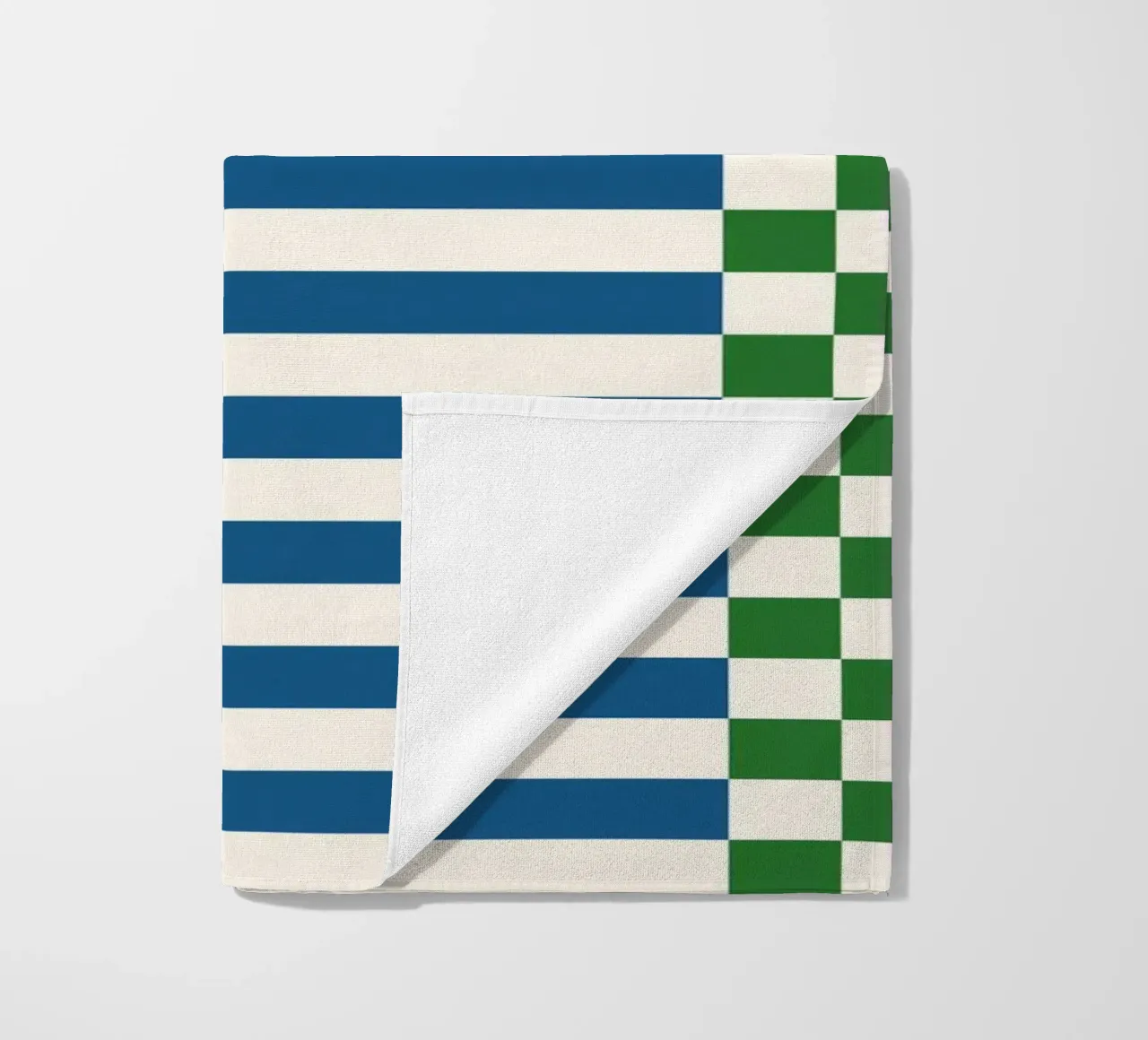 Green and blue checks and lines telo mare da TijanaArtStudio88