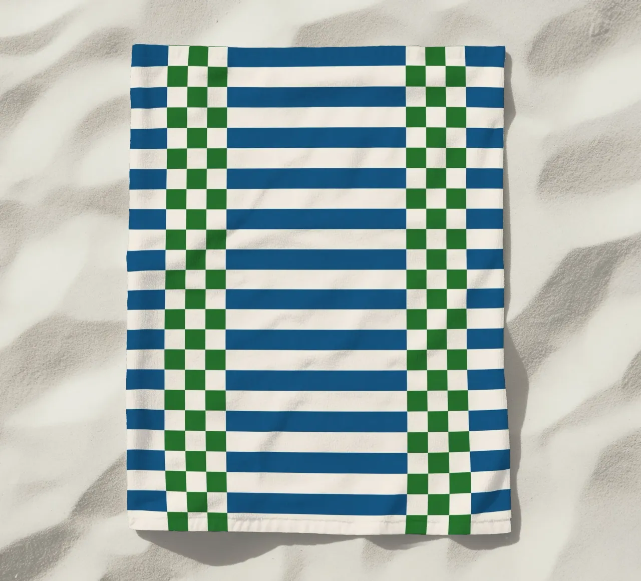 Green and blue checks and lines telo mare da TijanaArtStudio88