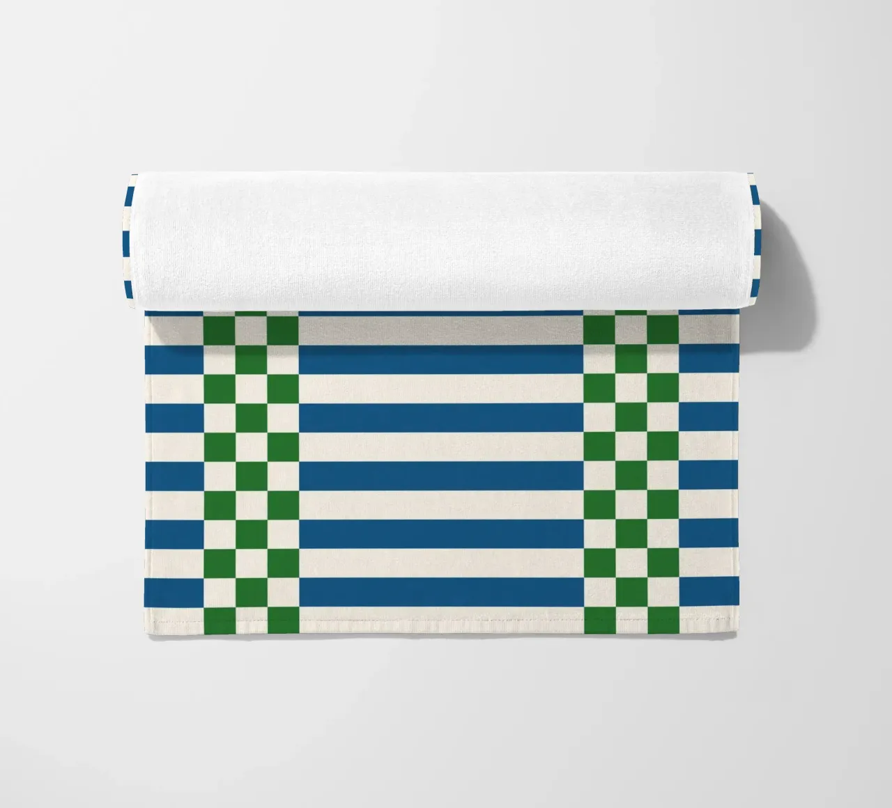 Green and blue checks and lines telo mare da TijanaArtStudio88