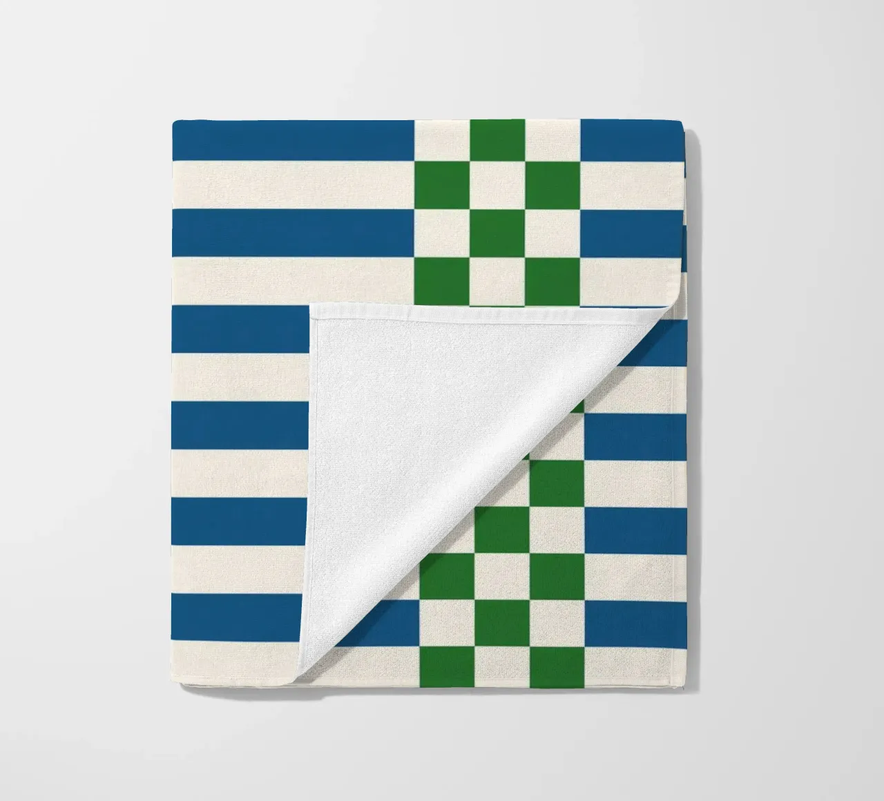 Green and blue checks and lines telo mare da TijanaArtStudio88