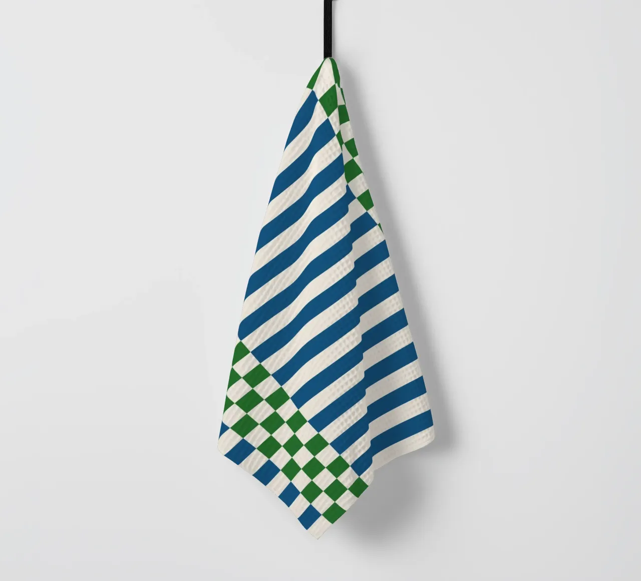 Green and blue checks and lines canovaccio da cucina da TijanaArtStudio88
