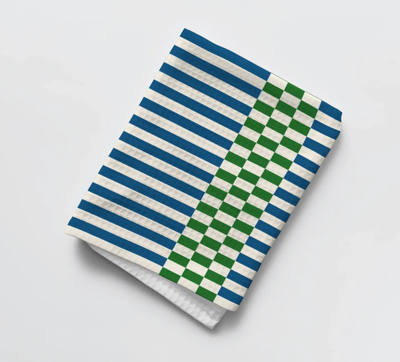 Green and blue checks and lines canovaccio da cucina da TijanaArtStudio88