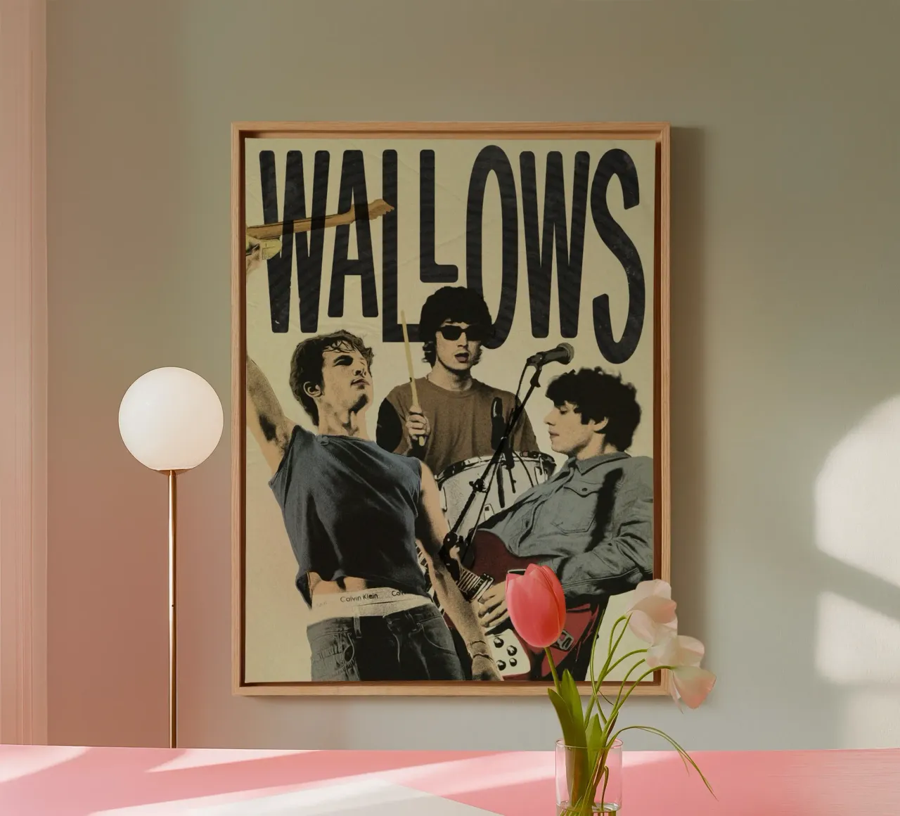 Verdwaald in Retro Golven canvas met Baklijst van ktlocb