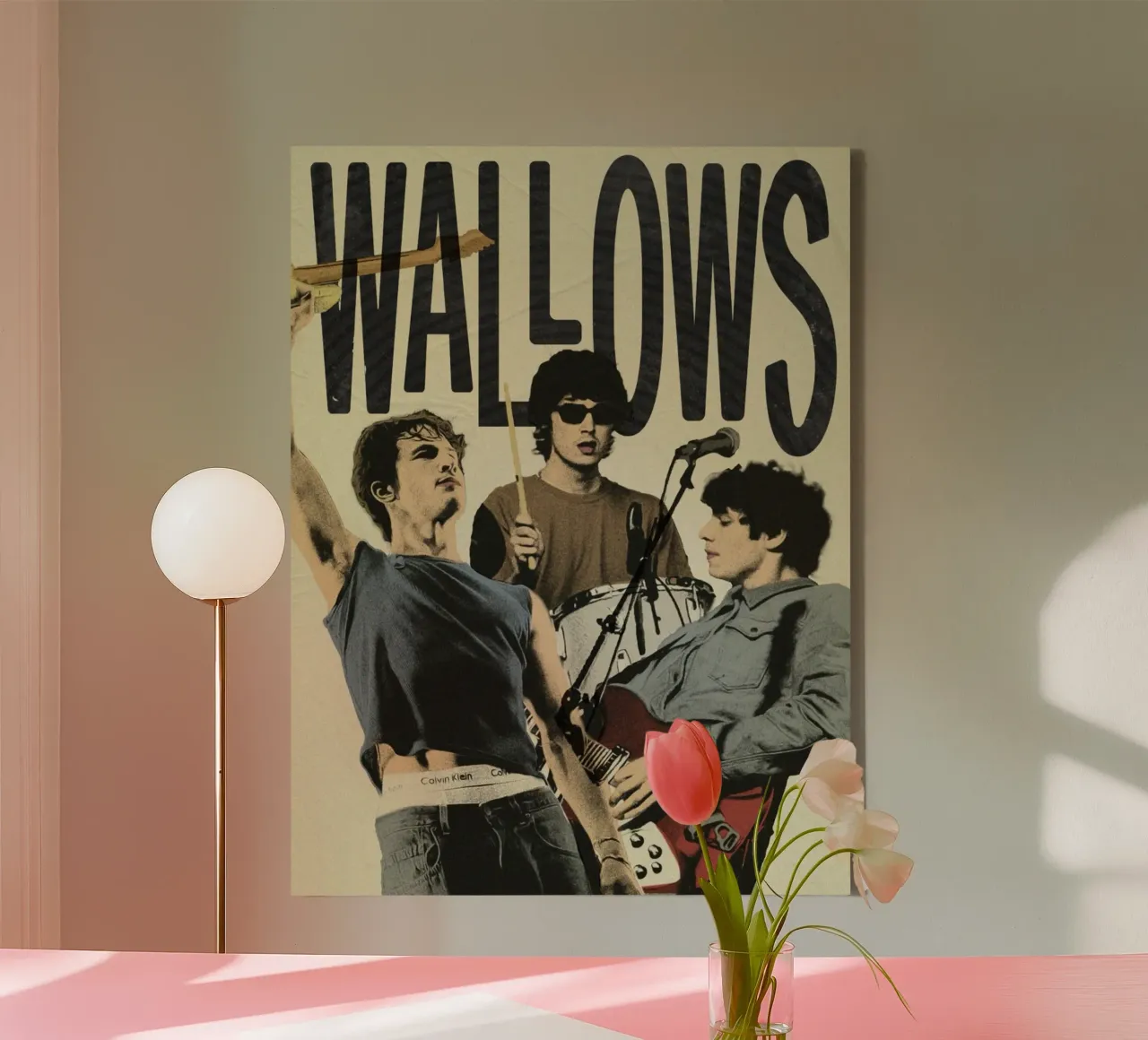 Verdwaald in Retro Golven canvas met Baklijst van ktlocb