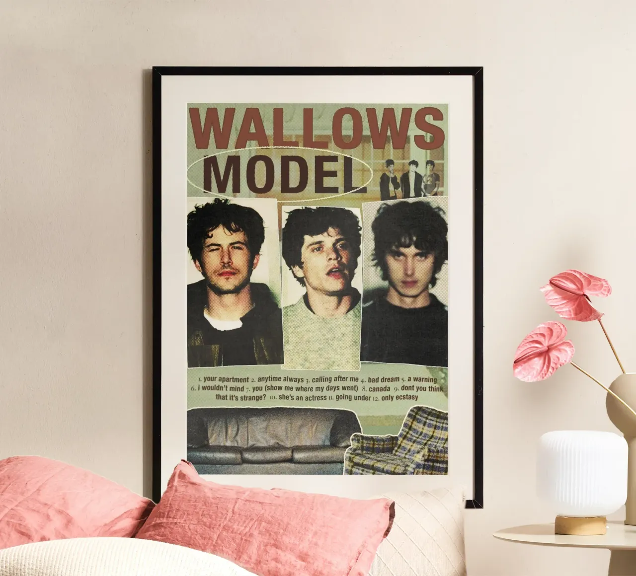 Sussurri di cuori indie poster con telaio in alluminio da ktlocb