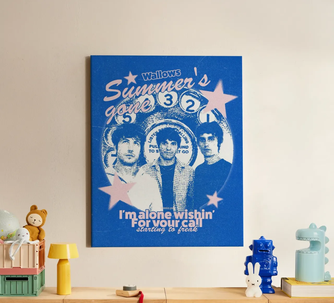 Verdwaald in Retro Golven canvas met Baklijst van ktlocb