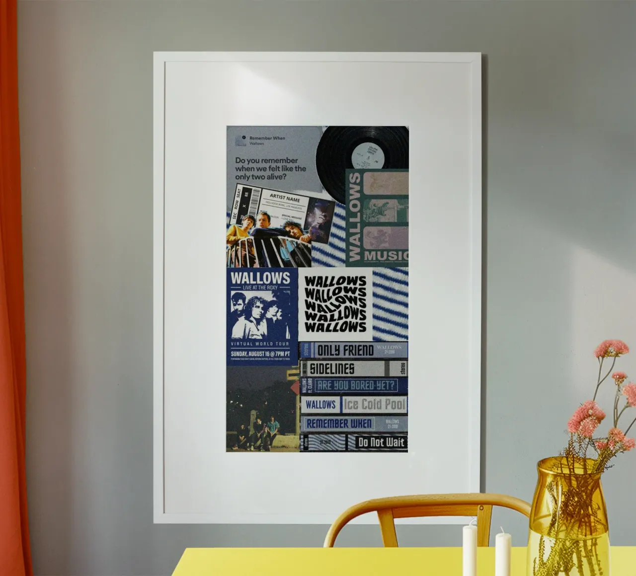 Cieli giovani e indie poster con telaio in legno da ktlocb