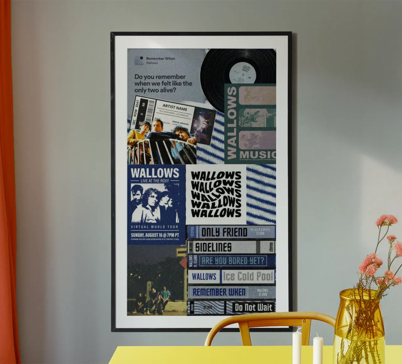 Cieli giovani e indie poster con telaio in legno da ktlocb