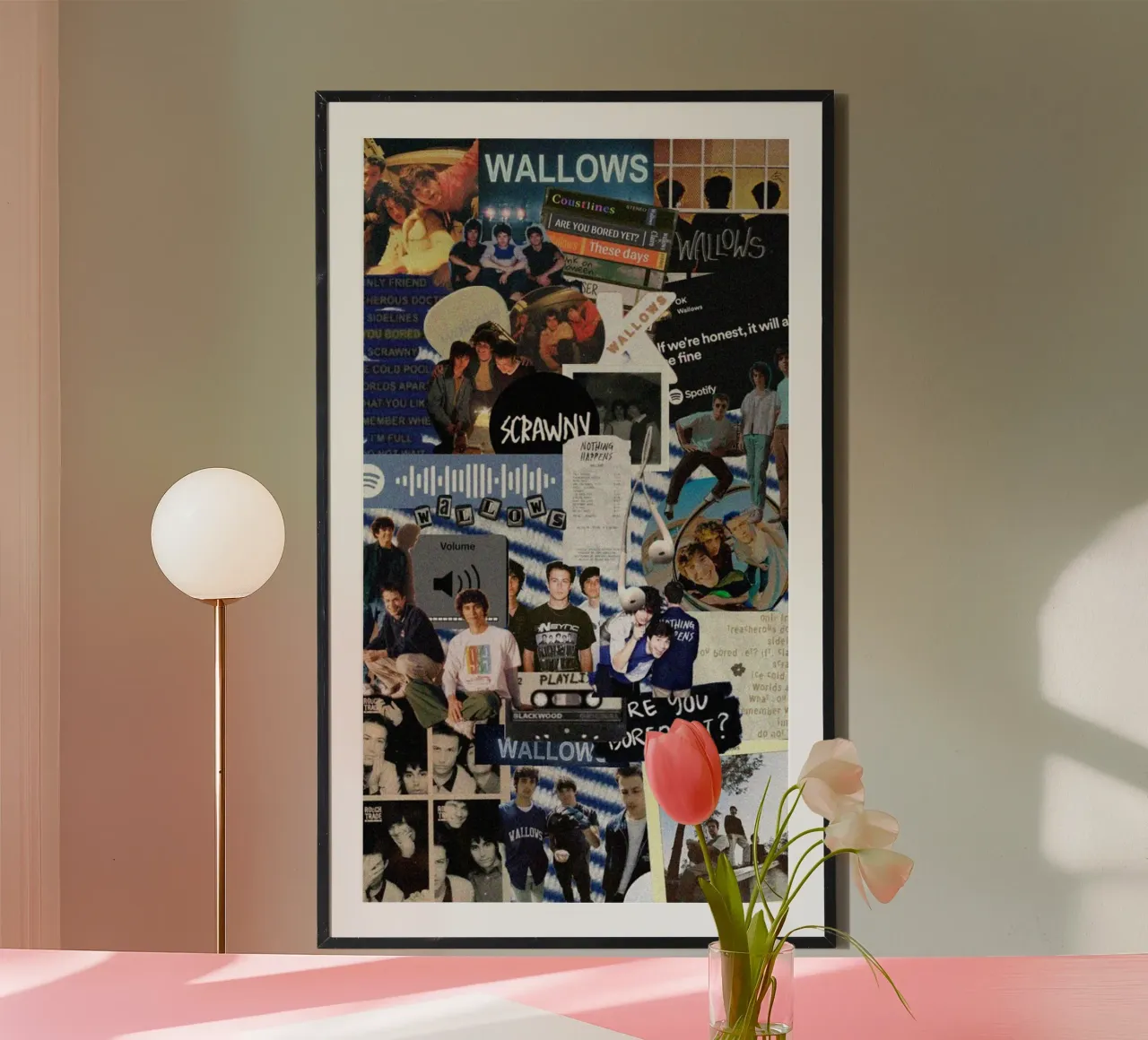 Persi negli echi poster con telaio in legno da ktlocb
