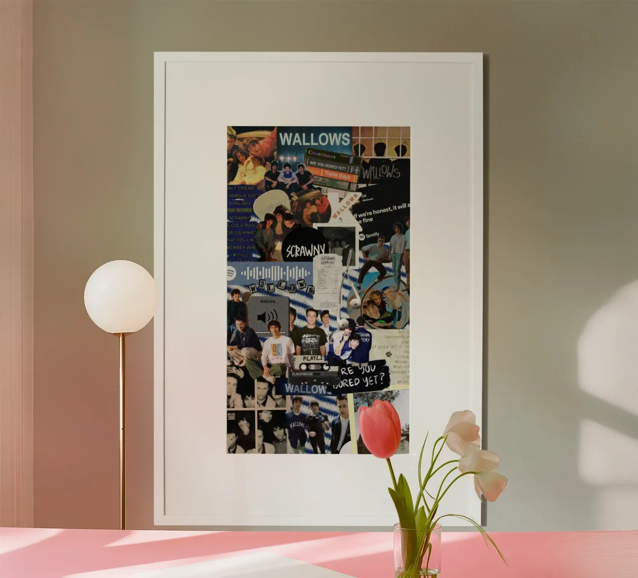 Persi negli echi poster con telaio in legno da ktlocb