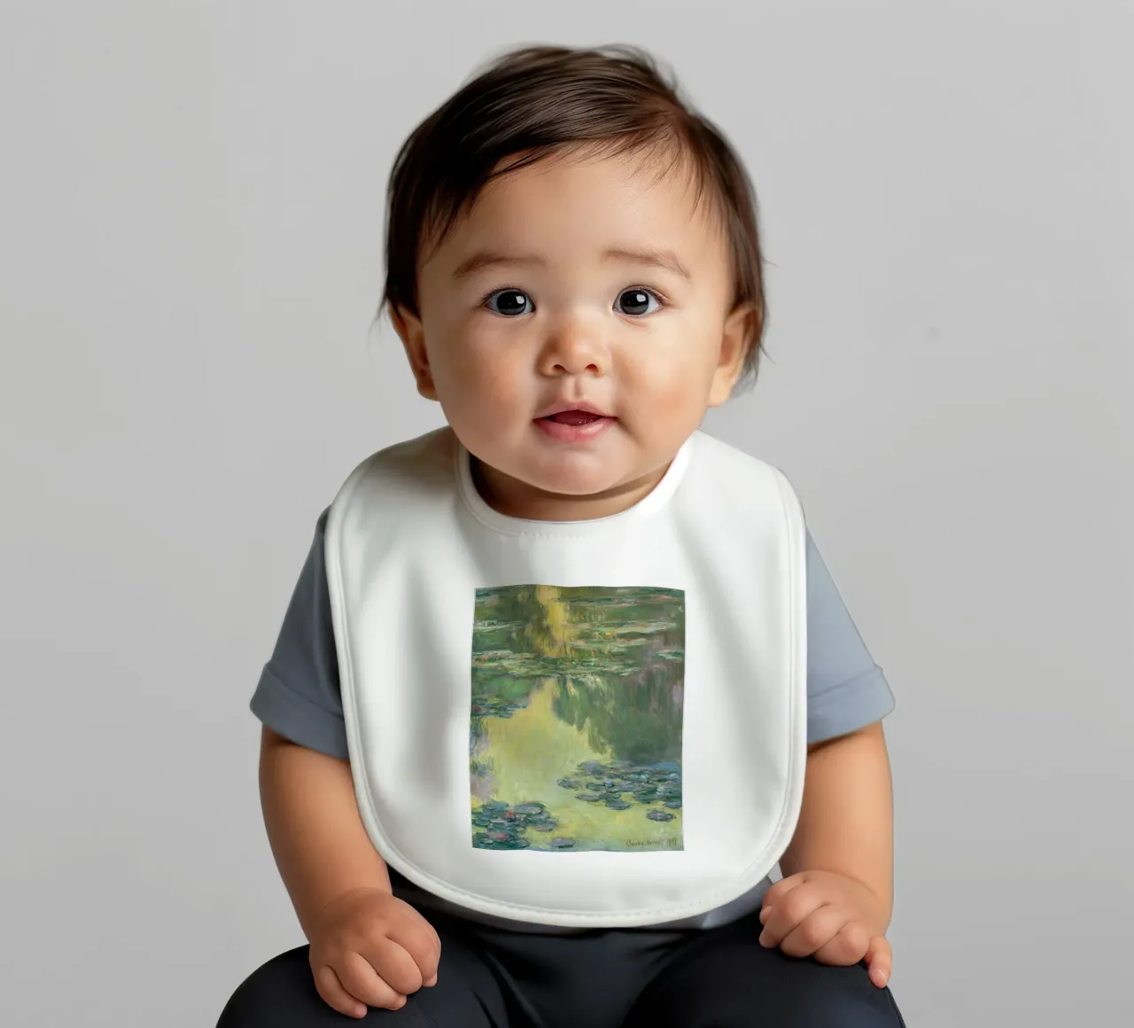 Claude monet Ninfee 7 bavaglino da clay bobby
