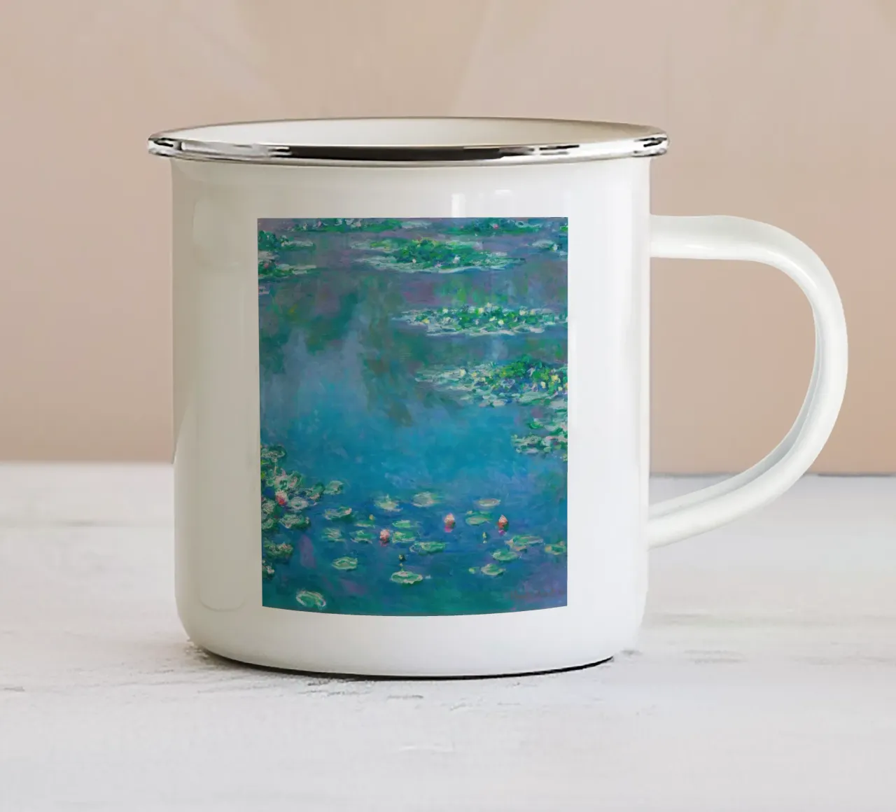 Claude monet Ninfee 9 tazza in smalto da clay bobby