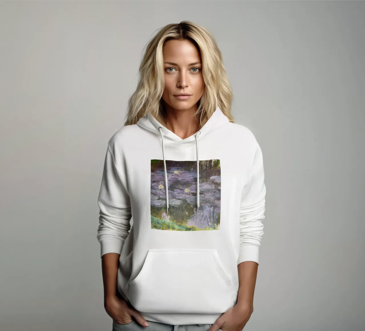 Claude monet Ninfee 10 felpa con cappuccio da clay bobby