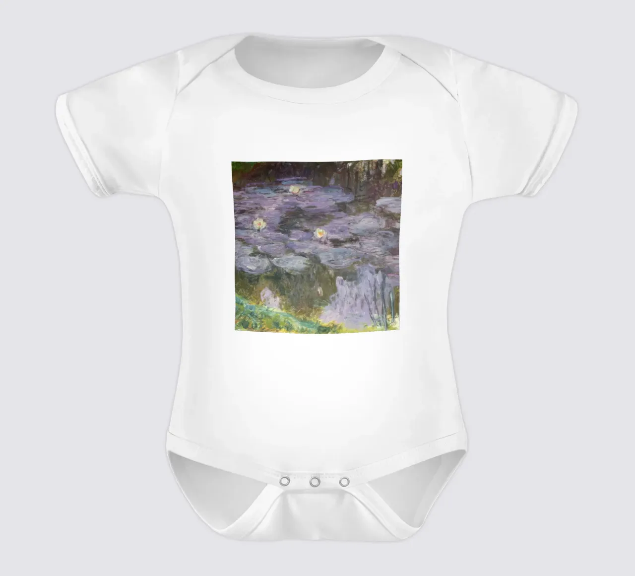 Claude monet Ninfee 10 body neonato maniche corte da clay bobby
