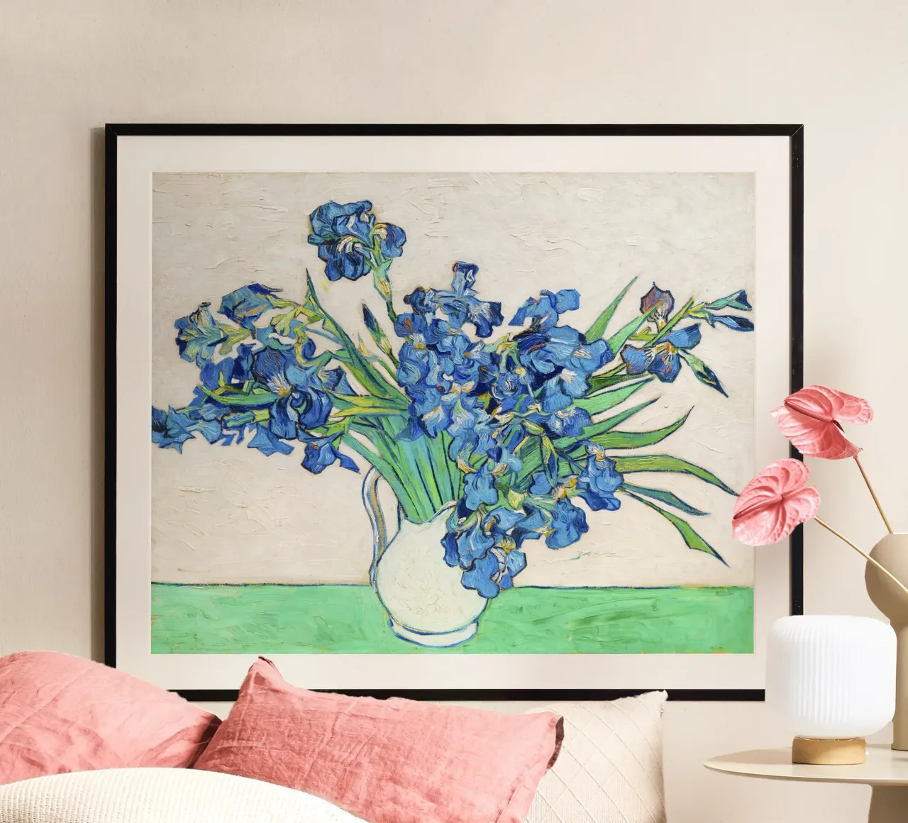 Gli iris di Vincent van Gogh (1890) poster con telaio in legno da Classic Art Prints