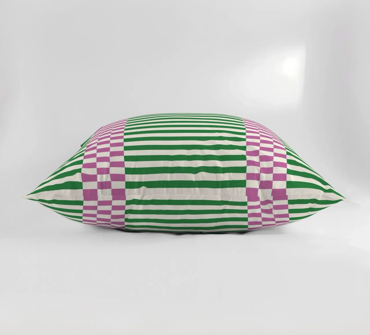 Purple and green checks and lines cuscino da TijanaArtStudio88
