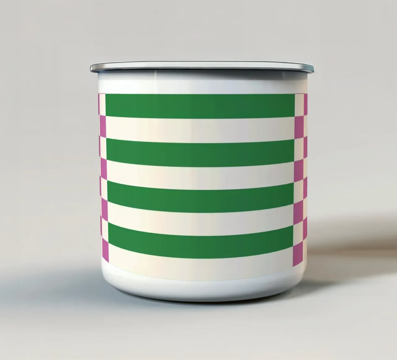 Purple and green checks and lines tazza in smalto da TijanaArtStudio88