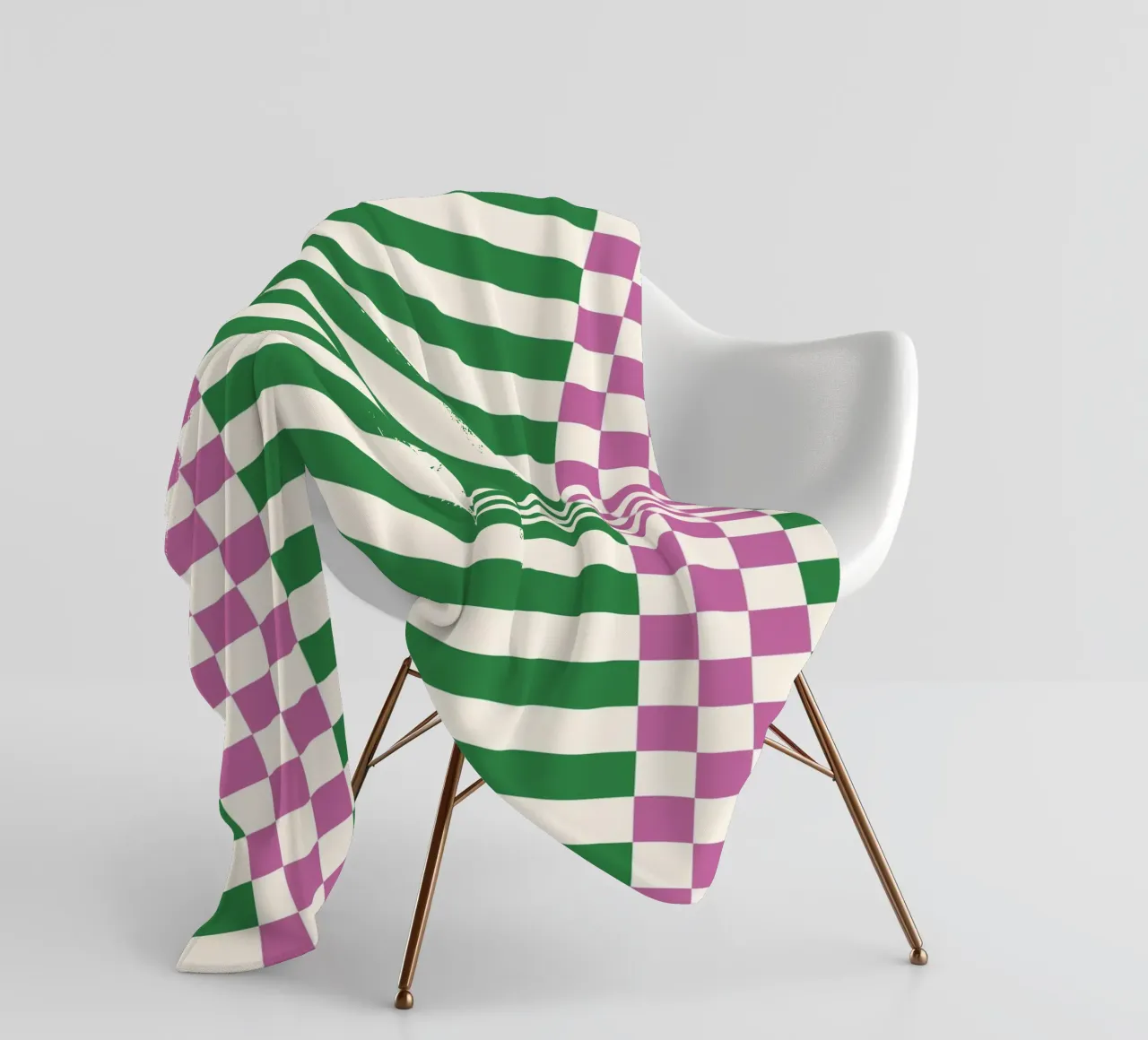 Purple and green checks and lines coperta in pile da TijanaArtStudio88