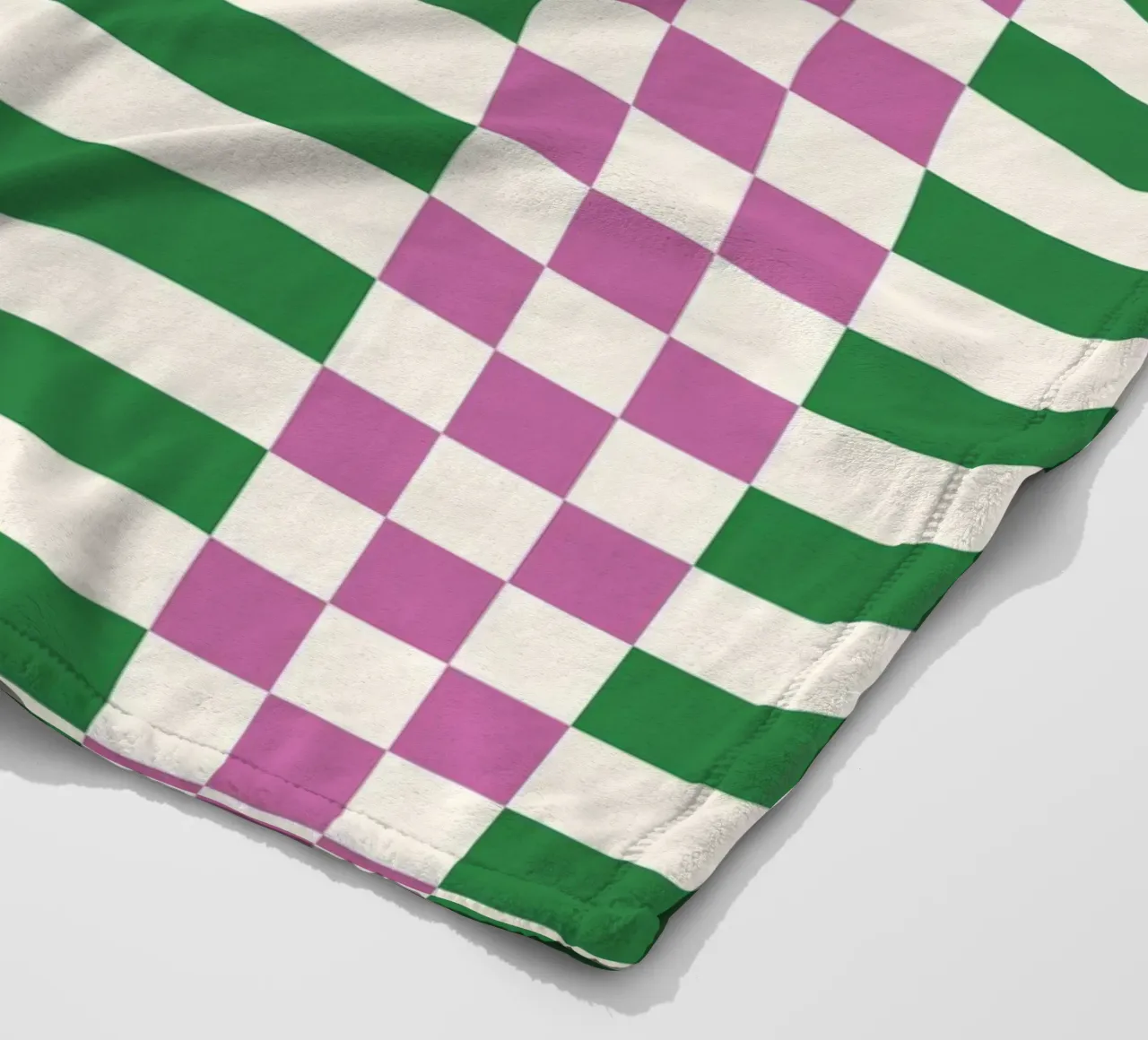 Purple and green checks and lines coperta in pile da TijanaArtStudio88