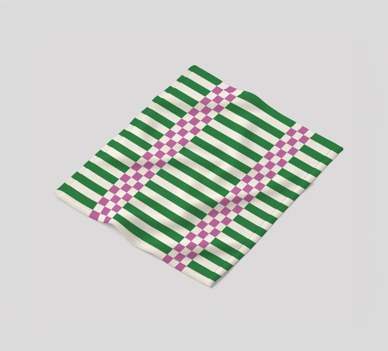 Purple and green checks and lines coperta in pile da TijanaArtStudio88