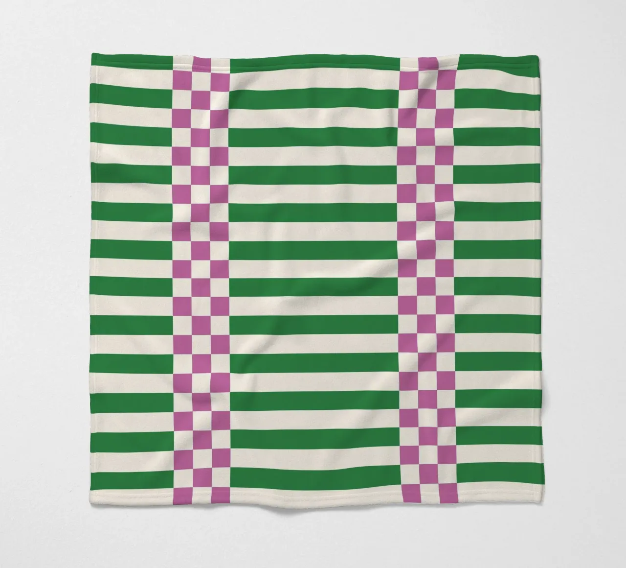 Purple and green checks and lines coperta in pile da TijanaArtStudio88