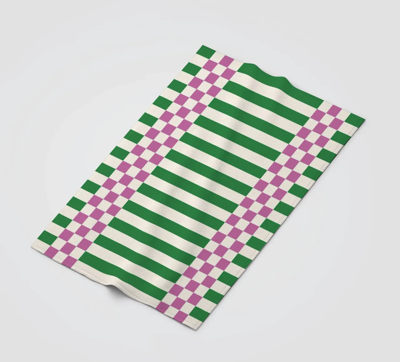 Purple and green checks and lines coperta in pile da TijanaArtStudio88