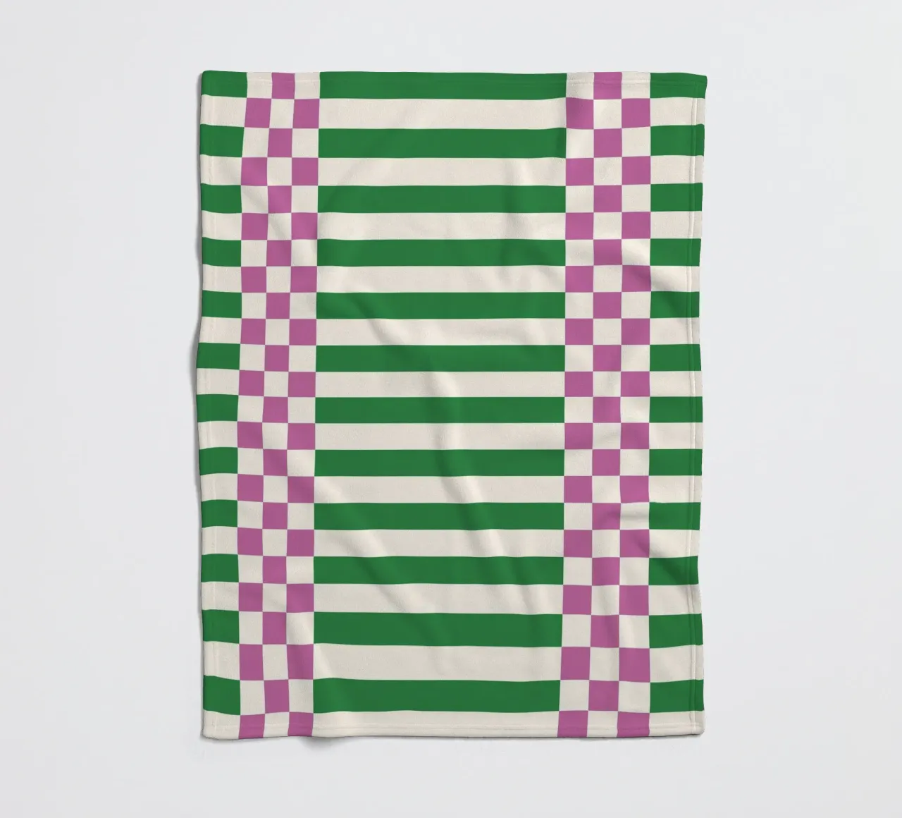 Purple and green checks and lines coperta in pile da TijanaArtStudio88