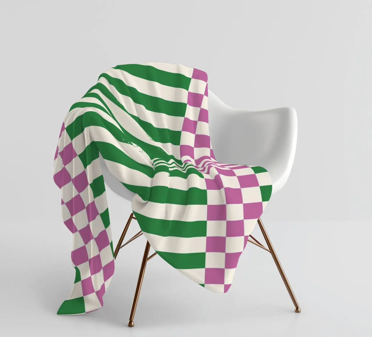Purple and green checks and lines coperta in pile da TijanaArtStudio88