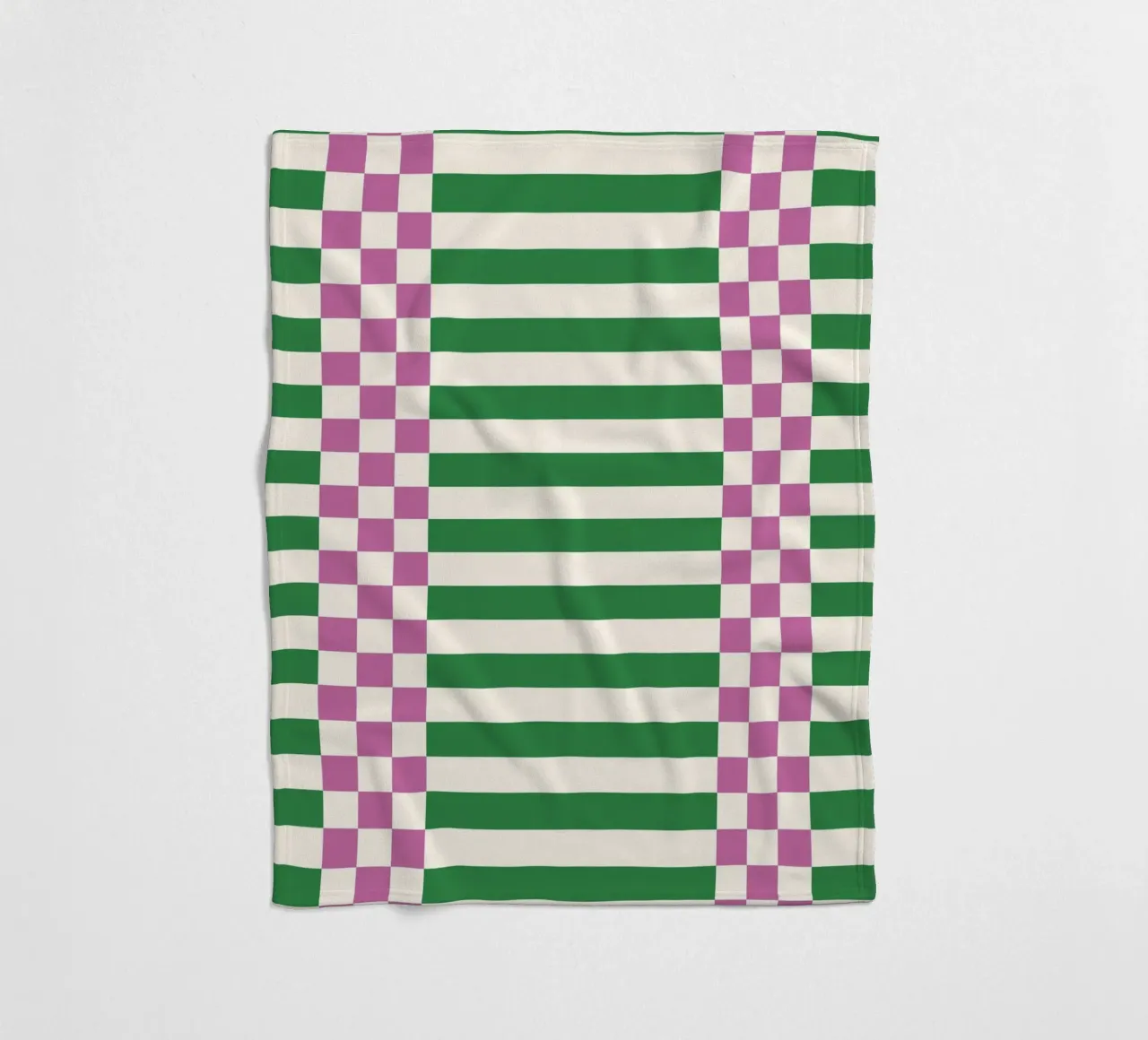 Purple and green checks and lines coperta in pile da TijanaArtStudio88