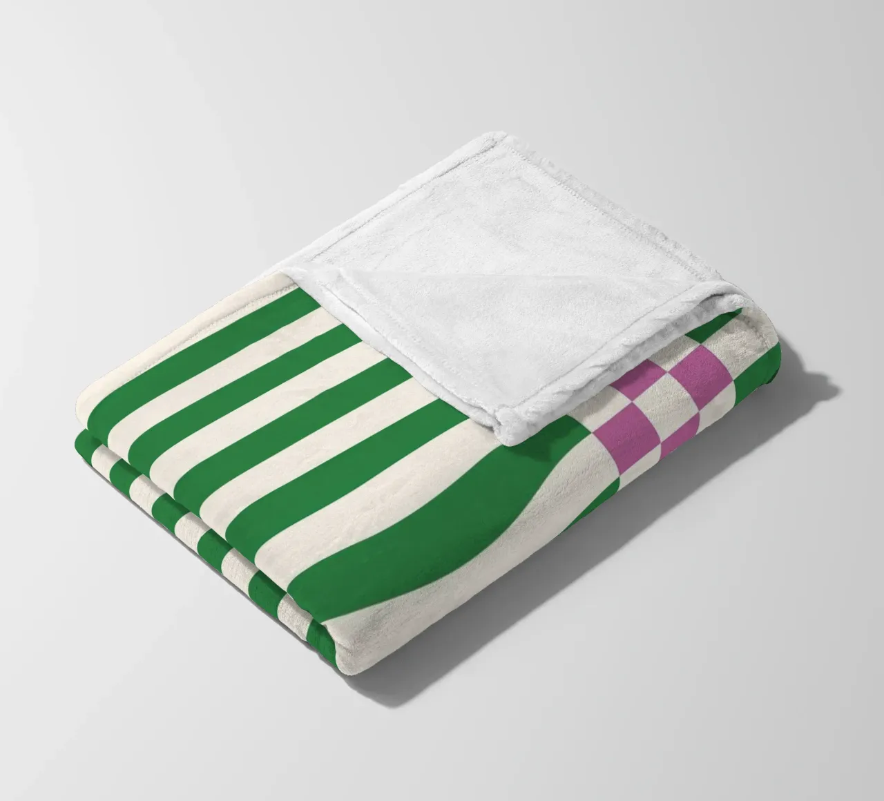 Purple and green checks and lines coperta in pile da TijanaArtStudio88
