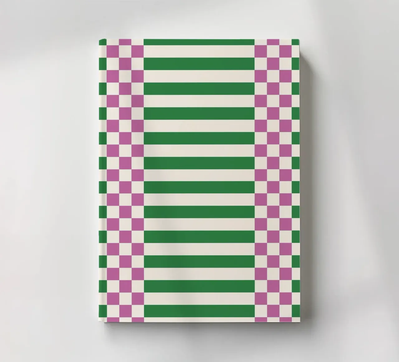 Purple and green checks and lines notebook by TijanaArtStudio88