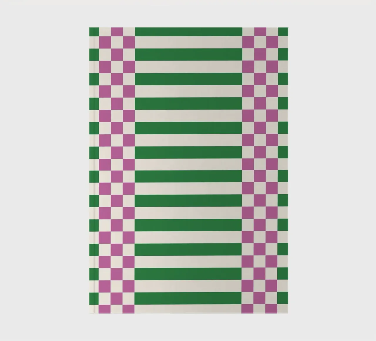 Purple and green checks and lines notebook by TijanaArtStudio88