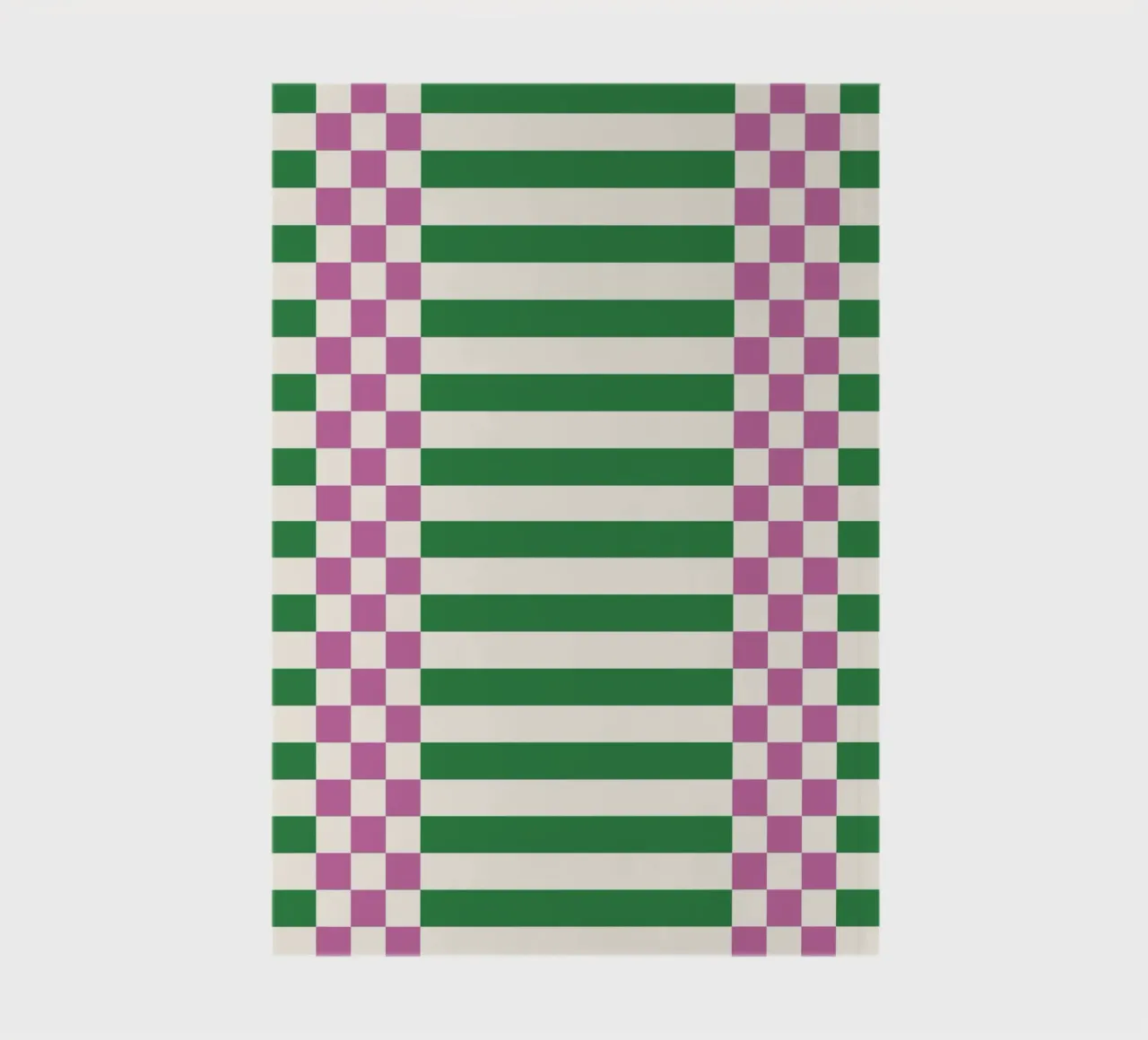 Purple and green checks and lines notebook by TijanaArtStudio88