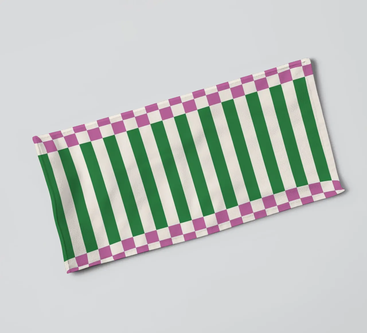 Purple and green checks and lines asciugamano da bagno da TijanaArtStudio88