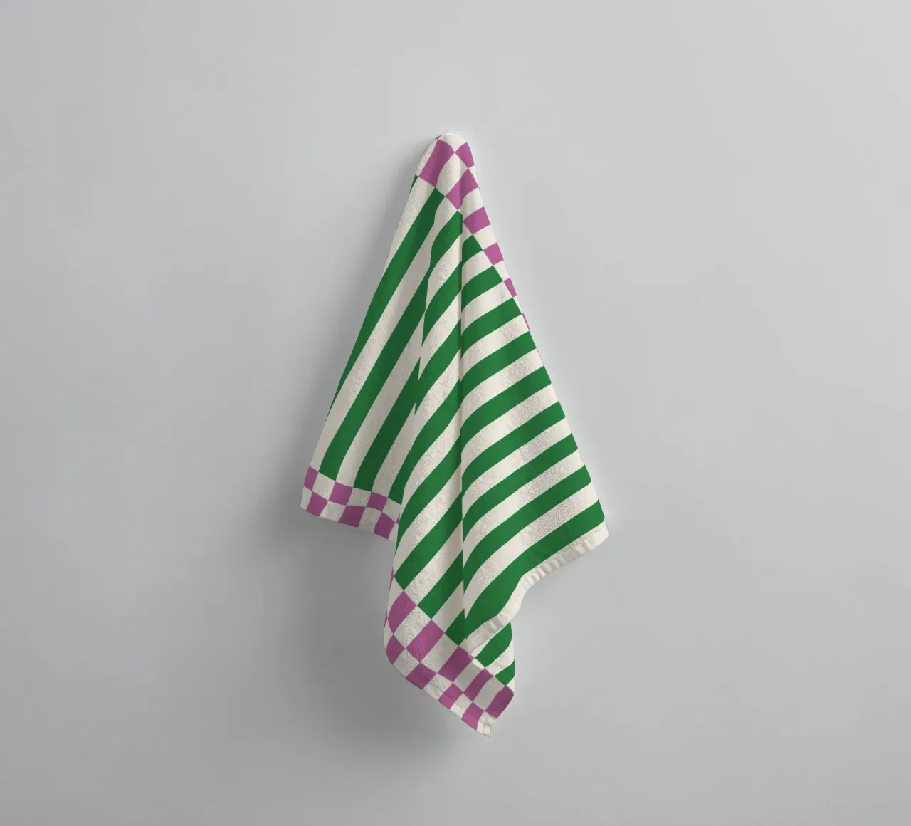 Purple and green checks and lines asciugamano da bagno da TijanaArtStudio88