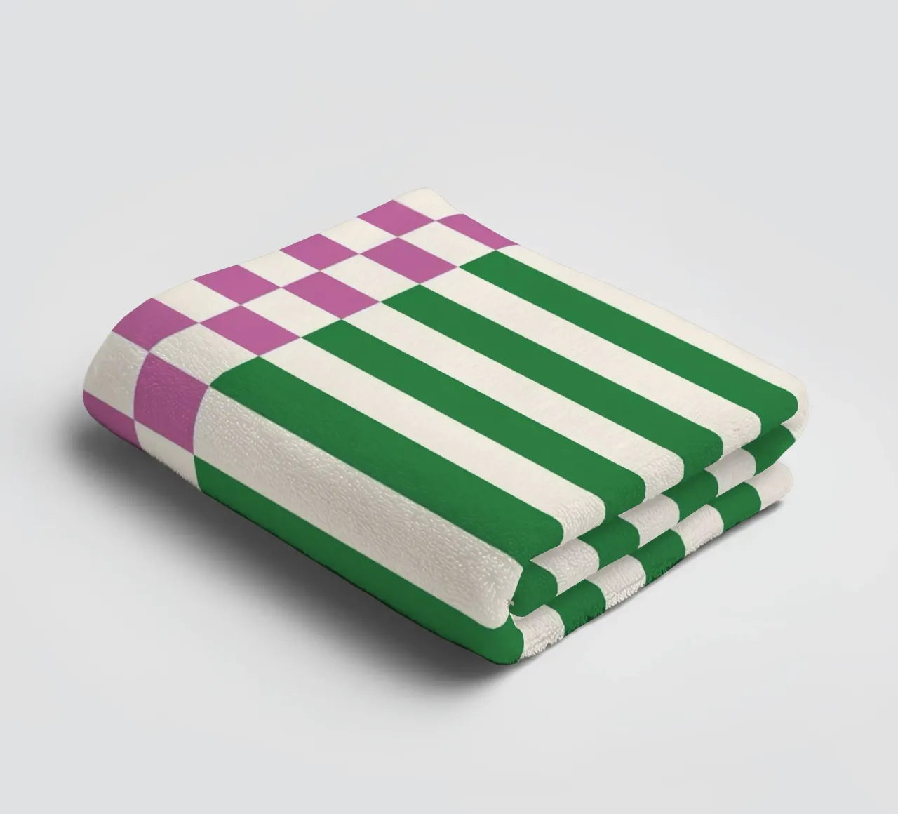 Purple and green checks and lines asciugamano da bagno da TijanaArtStudio88