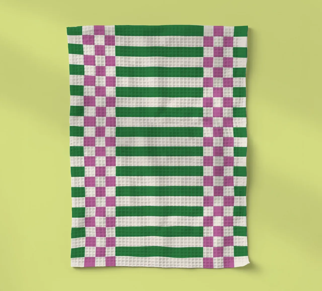 Purple and green checks and lines canovaccio da cucina da TijanaArtStudio88